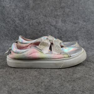 Casual Shoes Kids 12 Sneakers Easy On Double Strap Colorful Iridescent Girls